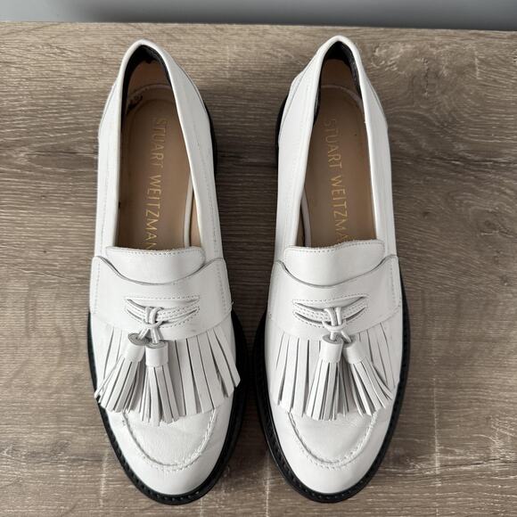 Stuart Weitzman Mila Lift Loafers Womens Size 11 Leather Tassel Chunky Lug Sole - Picture 6 of 12